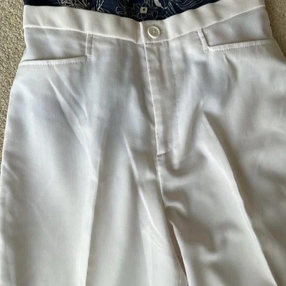 White pants & blue & white embroidered blouse - Picture 4 of 14